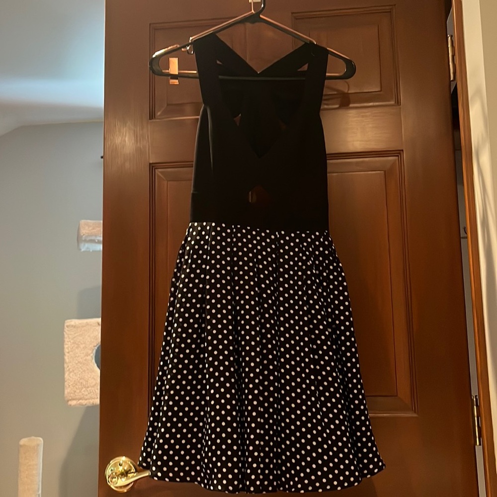 Adorable black polka dot dress